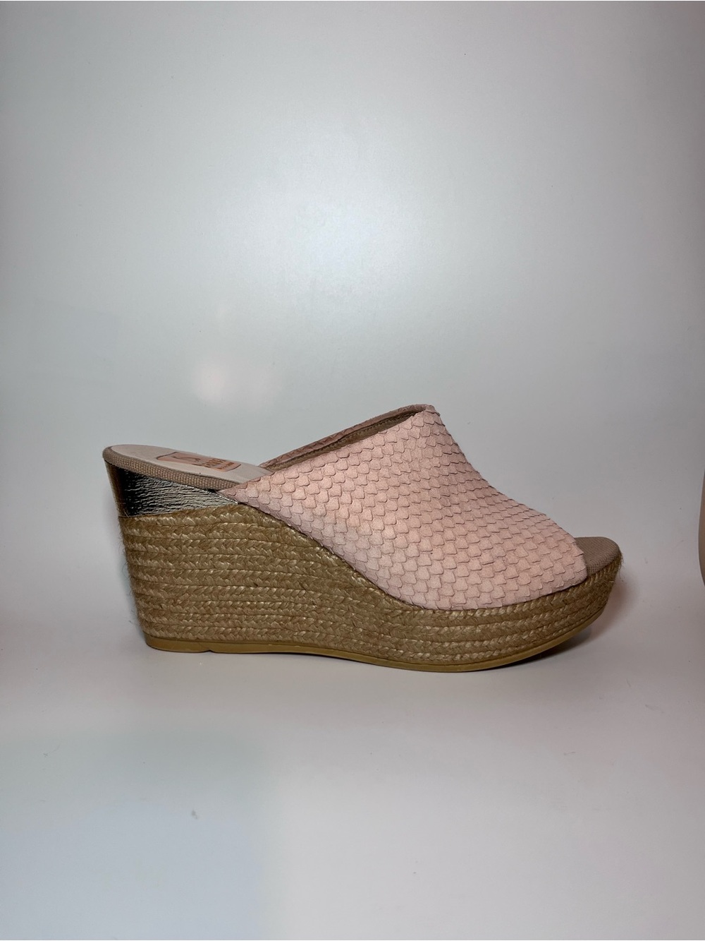 KANNA Spain Pink Suede Platform Wedge Espadrille Sandals Women’s Size 7.5 EUR 38